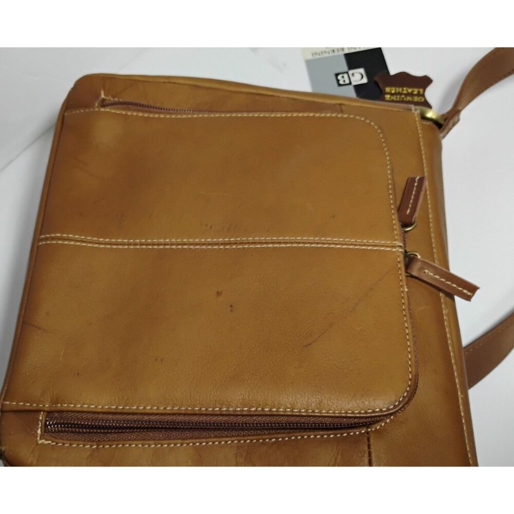 Vintage GIANI BERNINI Brown Leather Crossbody Purse 9x9 NWD - Picture 8 of 16